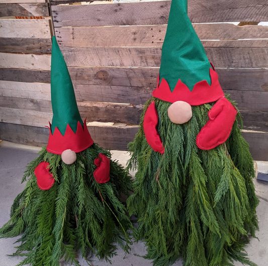 Custom Holiday Wreaths; Elf Gnomes and Garland